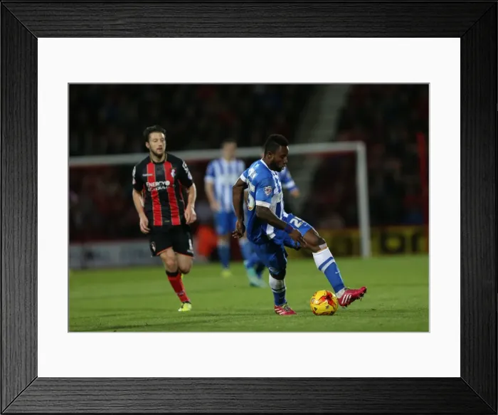 Framed Print : Kazenga LuaLua of Brighton and Hove Albion in Action at Bournemouth's Goldsands Stadium during SkyBet Championship Match, November 2014 Framed Print : Kazenga LuaLua of Brighton and Hove Albion in Action at Bournemouth's Goldsands Stadium during SkyBet Championship Match, November 2014