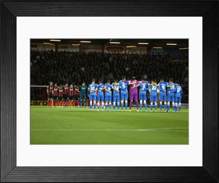 Framed Print : Minutes of Silence: Honoring the Past at Brighton & Hove Albion vs. Bournemouth, SkyBet Championship (1st November 2014)