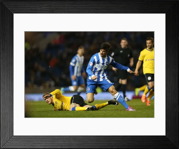 Framed Print : Joao Teixeira in Action: Brighton and Hove Albion vs Wigan Athletic, Sky Bet Championship 2014 Framed Print : Joao Teixeira in Action: Brighton and Hove Albion vs Wigan Athletic, Sky Bet Championship 2014