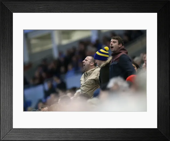Framed Print : Brighton & Hove Albion FC: Unwavering Fan Support in Sky Bet Championship Clash vs. Wigan Athletic (November 2014) Framed Print : Brighton & Hove Albion FC: Unwavering Fan Support in Sky Bet Championship Clash vs. Wigan Athletic (November 2014)