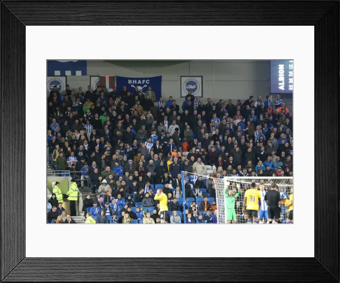 Framed Print : Brighton and Hove Albion FC: Electric Atmosphere as Fans Roar for Victory vs. Wigan Athletic in Sky Bet Championship (4 November 2014) Framed Print : Brighton and Hove Albion FC: Electric Atmosphere as Fans Roar for Victory vs. Wigan Athletic in Sky Bet Championship (4 November 2014)