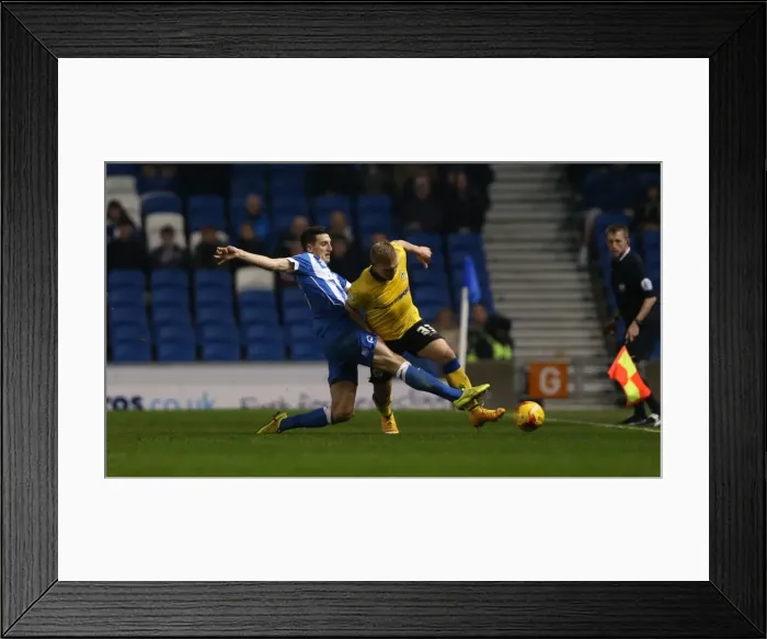Framed Print : Brighton & Hove Albion: Lewis Dunk in Action Against Wigan Athletic (Nov 2014)