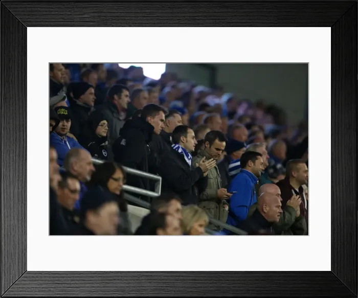 Framed Print : Brighton and Hove Albion FC: Unwavering Support in Sky Bet Championship Clash vs. Wigan Athletic (November 2014) Framed Print : Brighton and Hove Albion FC: Unwavering Support in Sky Bet Championship Clash vs. Wigan Athletic (November 2014)