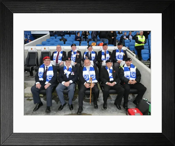 Framed Print : Brighton and Hove Albion: War Veterans Tribute - Brighton vs. Blackburn Rovers, Sky Bet Championship (Nov. 8, 2014) Framed Print : Brighton and Hove Albion: War Veterans Tribute - Brighton vs. Blackburn Rovers, Sky Bet Championship (Nov. 8, 2014)