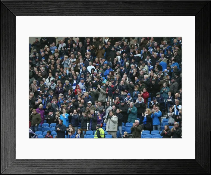 Framed Print : Brighton and Hove Albion Fans Celebrate Championship Victory over Wigan Athletic (Blackburn Rovers 08NOV14) Framed Print : Brighton and Hove Albion Fans Celebrate Championship Victory over Wigan Athletic (Blackburn Rovers 08NOV14)