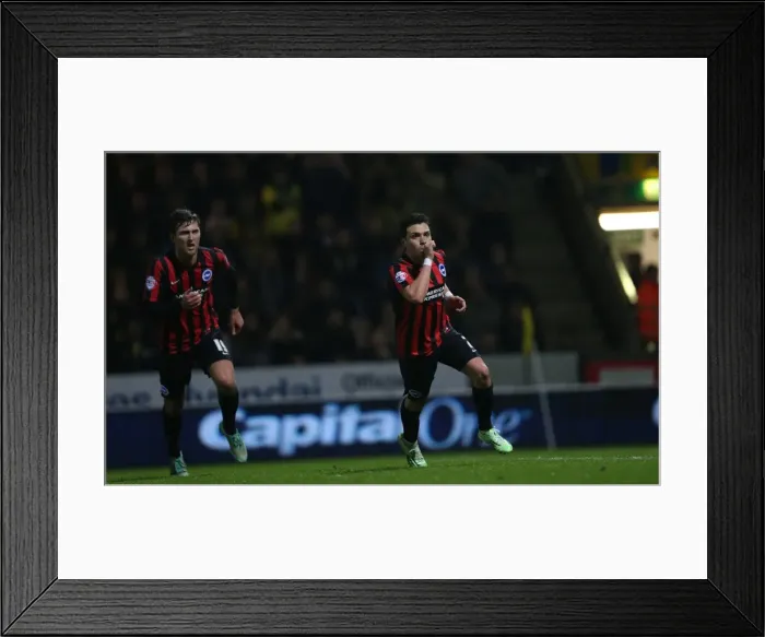 Framed Print : Colunga Scores Penalty: Norwich City vs. Brighton & Hove Albion, 2014 Framed Print : Colunga Scores Penalty: Norwich City vs. Brighton & Hove Albion, 2014