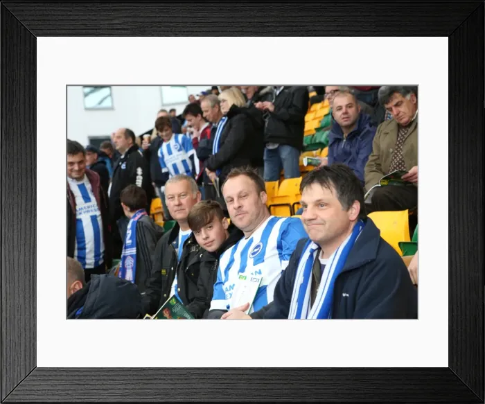 Framed Print : Brighton and Hove Albion Fans Epic Showdown at Norwich City (22NOV14)