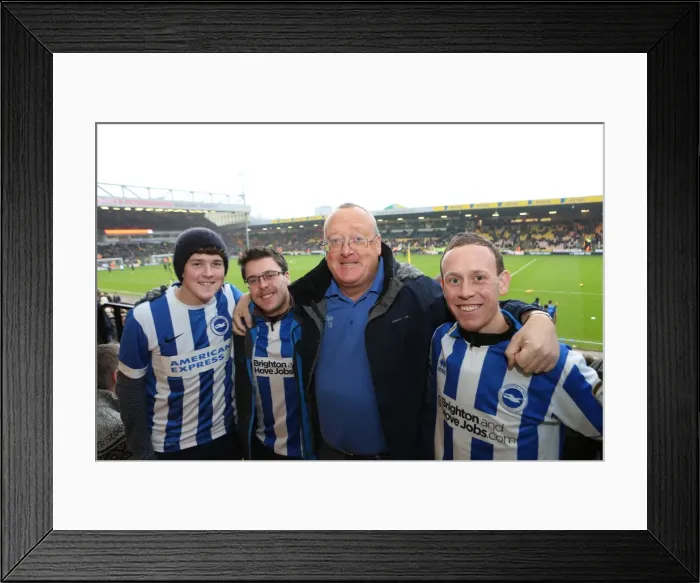 Framed Print : Brighton and Hove Albion Fans Intense Rivalry: Norwich City Showdown (22NOV14)