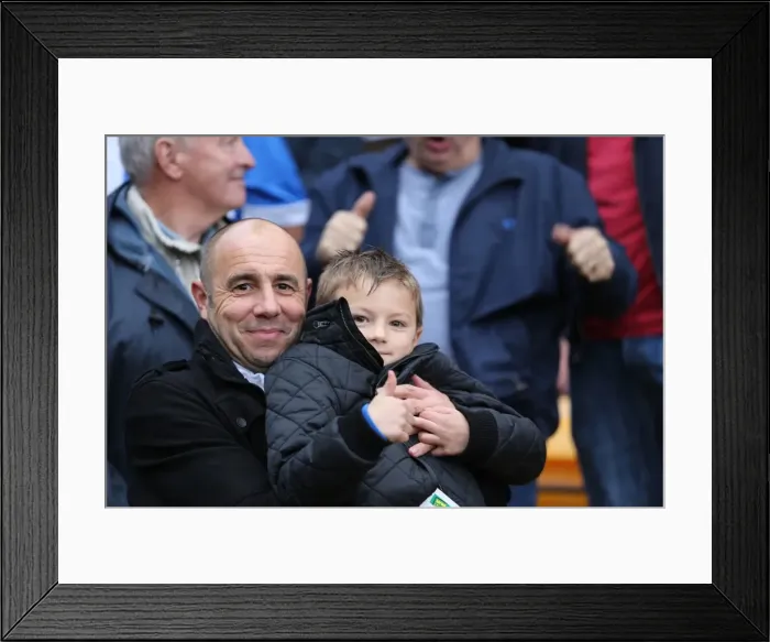 Framed Print : Brighton and Hove Albion Fans Passionate Showdown at Norwich City (22NOV14)