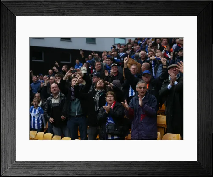 Framed Print : Brighton and Hove Albion Fans in Full Force at Norwich City's Carrow Road (22NOV14) Framed Print : Brighton and Hove Albion Fans in Full Force at Norwich City's Carrow Road (22NOV14)