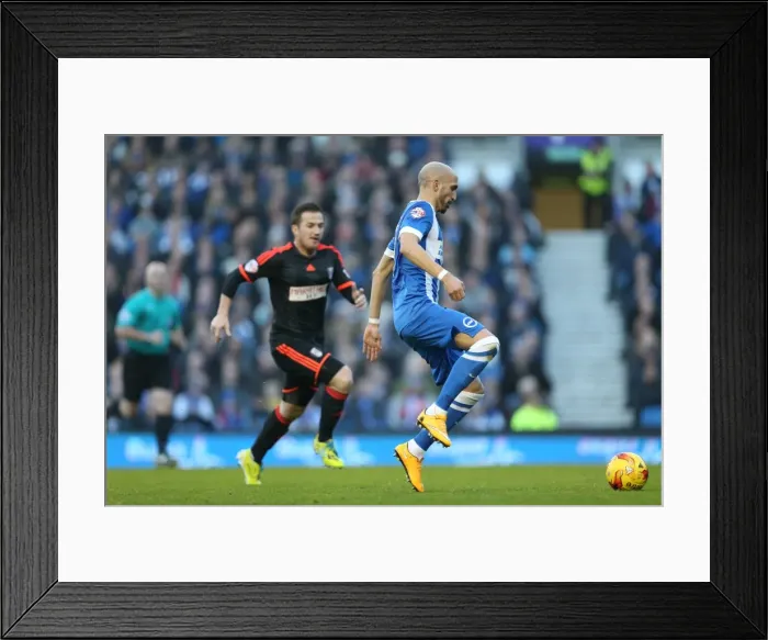Framed Print : Bruno's Unwavering Determination: Brighton & Hove Albion vs Fulham in the Sky Bet Championship (29NOV14) Framed Print : Bruno's Unwavering Determination: Brighton & Hove Albion vs Fulham in the Sky Bet Championship (29NOV14)