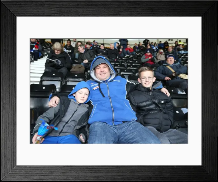 Framed Print : Brighton and Hove Albion Fans Unwavering Support at Derby County Championship Match, December 2014 Framed Print : Brighton and Hove Albion Fans Unwavering Support at Derby County Championship Match, December 2014