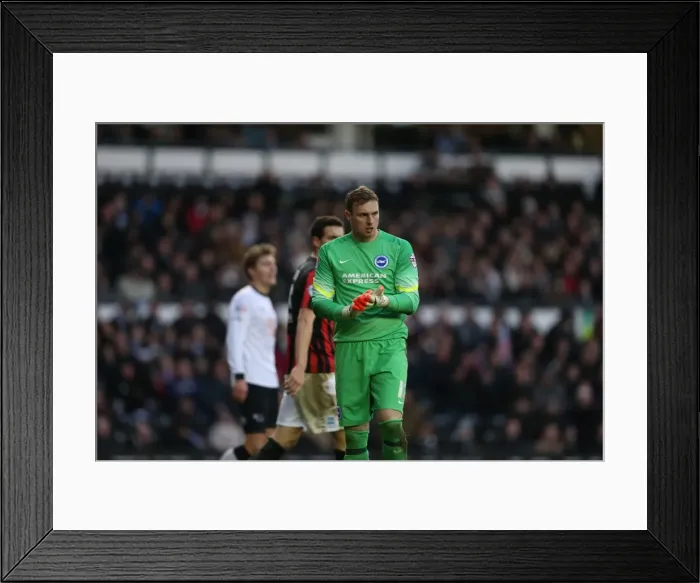 Framed Print : David Stockdale Focused: Derby vs. Brighton & Hove Albion, Sky Bet Championship, iPro Stadium, December 2014 Framed Print : David Stockdale Focused: Derby vs. Brighton & Hove Albion, Sky Bet Championship, iPro Stadium, December 2014