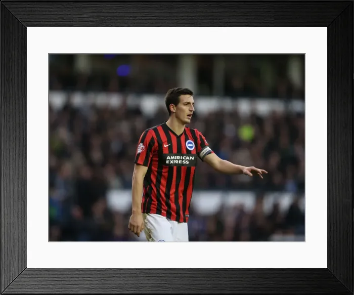 Framed Print : Lewis Dunk Focuses in Derby County vs. Brighton and Hove Albion Championship Clash (6th December 2014)