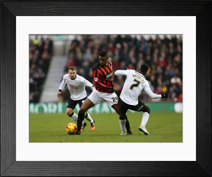 Framed Print : Intense Rivalry: Rohan Ince Faces Off Against Opponent in Derby vs. Brighton Championship Clash (Dec 2014) Framed Print : Intense Rivalry: Rohan Ince Faces Off Against Opponent in Derby vs. Brighton Championship Clash (Dec 2014)