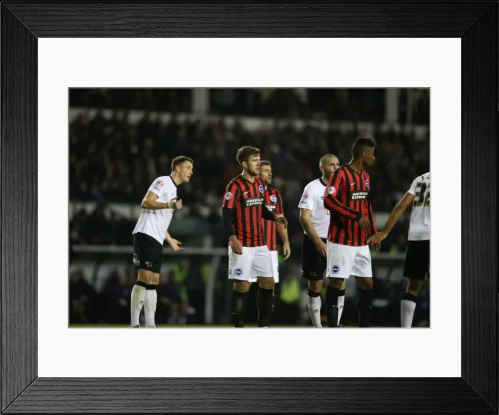 Framed Print : Battle in the Championship: Derby County vs. Brighton & Hove Albion (6th December 2014) Framed Print : Battle in the Championship: Derby County vs. Brighton & Hove Albion (6th December 2014)