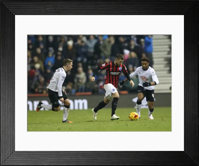 Framed Print : Jake Forster-Caskey: In Action at Derby County vs. Brighton & Hove Albion, Sky Bet Championship, iPro Stadium (Dec 6, 2014)