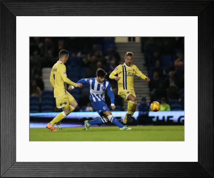 Framed Print : Joao Teixeira in Action: Brighton and Hove Albion vs. Millwall (12DEC14) Framed Print : Joao Teixeira in Action: Brighton and Hove Albion vs. Millwall (12DEC14)