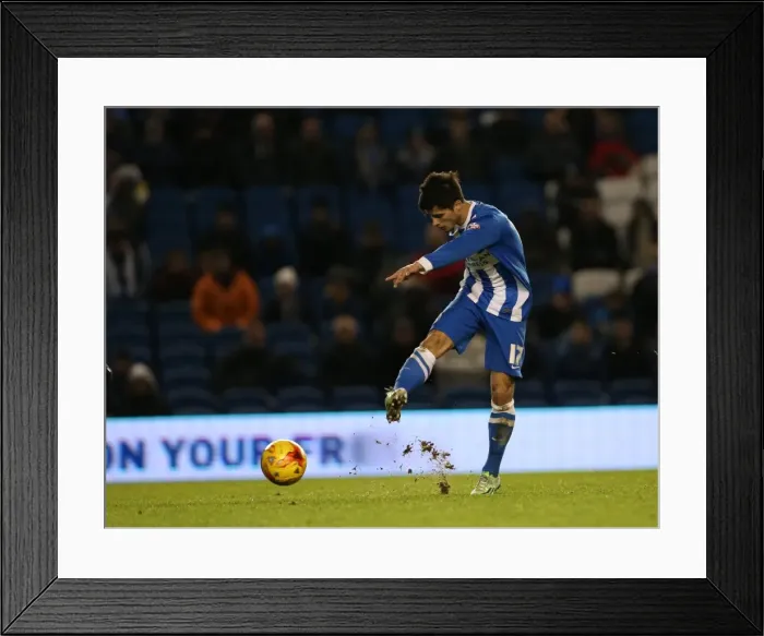 Framed Print : Joao Teixeira in Action: Brighton & Hove Albion vs. Millwall (12DEC14)