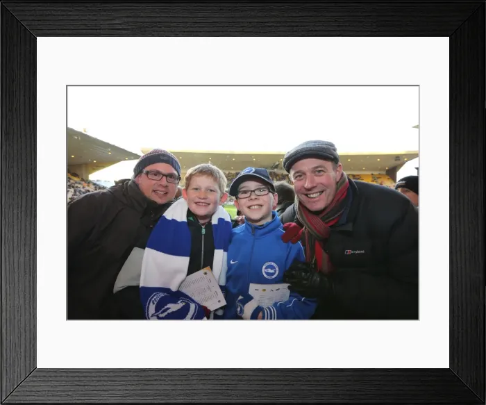 Framed Print : Sea of Seagulls: Brighton and Hove Albion Fans at Molineux Amidst Championship Clash (20DEC14) Framed Print : Sea of Seagulls: Brighton and Hove Albion Fans at Molineux Amidst Championship Clash (20DEC14)