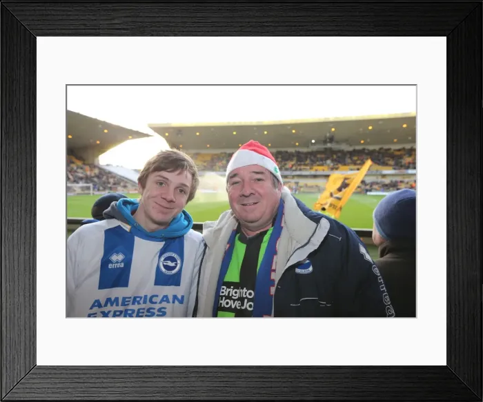 Framed Print : Brighton and Hove Albion Fans Unwavering Passion at Wolverhampton Wanderers Championship Match (20DEC14) Framed Print : Brighton and Hove Albion Fans Unwavering Passion at Wolverhampton Wanderers Championship Match (20DEC14)