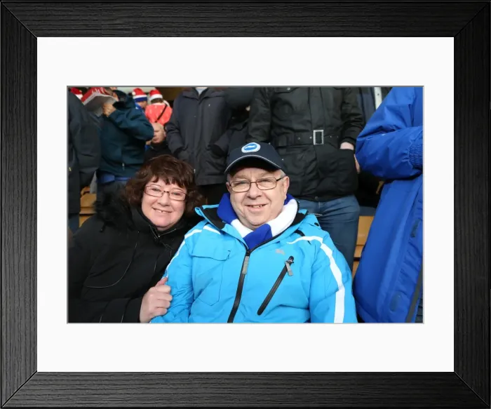Framed Print : Brighton and Hove Albion Fans Passionate Showing at Wolverhampton Wanderers Championship Match (20DEC14) Framed Print : Brighton and Hove Albion Fans Passionate Showing at Wolverhampton Wanderers Championship Match (20DEC14)