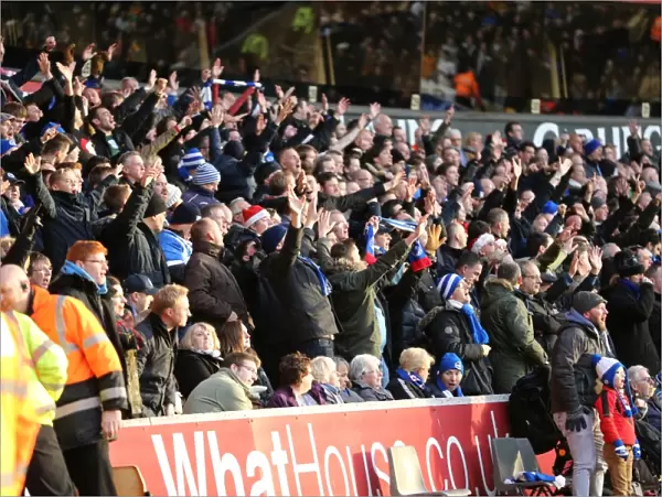 Brighton and Hove Albion Fans Amidst the Action: Wolverhampton Wanderers vs. Brighton and Hove Albion (20DEC14)
