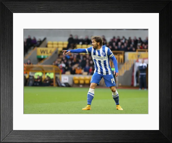 Framed Print : Inigo Calderon in Action: Wolverhampton Wanderers vs Brighton and Hove Albion, Sky Bet Championship, Molineux, 2014