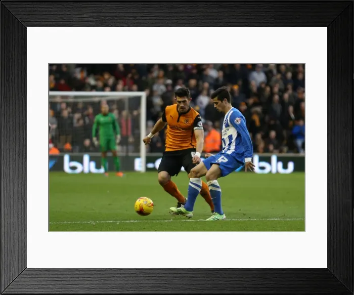 Framed Print : Joao Teixeira: Thrilling Moments from Wolverhampton Wanderers vs. Brighton and Hove Albion (2014)