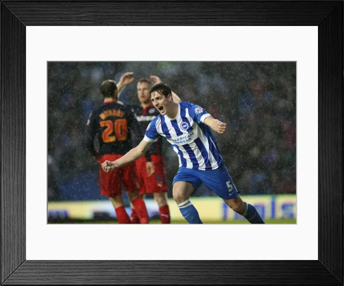 Framed Print : Brighton & Hove Albion: Lewis Dunk Celebrates Forster-Caskey's Goal vs. Reading (2014) Framed Print : Brighton & Hove Albion: Lewis Dunk Celebrates Forster-Caskey's Goal vs. Reading (2014)
