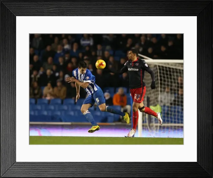 Framed Print : Brighton & Hove Albion's Lewis Dunk in Action Against Reading (26DEC14) Framed Print : Brighton & Hove Albion's Lewis Dunk in Action Against Reading (26DEC14)
