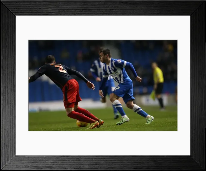 Framed Print : Intense Face-off: Colunga vs. Opponent during Brighton & Hove Albion vs. Reading (26DEC14) Framed Print : Intense Face-off: Colunga vs. Opponent during Brighton & Hove Albion vs. Reading (26DEC14)