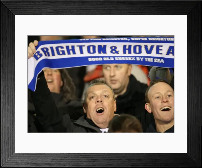 Framed Print : Intense Rivalry: Fulham vs. Brighton and Hove Albion (29DEC14) - A Passionate Championship Clash at Craven Cottage