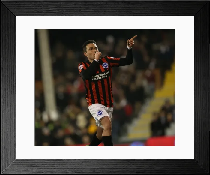 Framed Print : Colunga Scores Dramatic Penalty for Brighton against Fulham at Craven Cottage (29DEC14) Framed Print : Colunga Scores Dramatic Penalty for Brighton against Fulham at Craven Cottage (29DEC14)