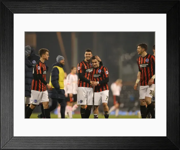 Framed Print : Colunga and Holla in Action: Fulham vs. Brighton & Hove Albion (December 2014)