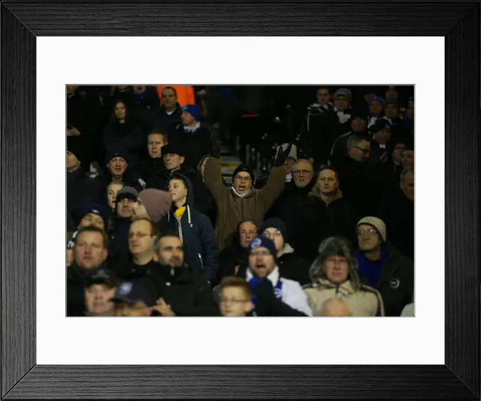 Framed Print : Brighton and Hove Albion Fans in Full Swing: A Passionate Atmosphere at Fulham's Craven Cottage (29DEC14) Framed Print : Brighton and Hove Albion Fans in Full Swing: A Passionate Atmosphere at Fulham's Craven Cottage (29DEC14)