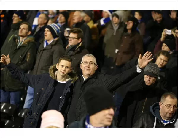 Brighton & Hove Albion Fans at Fulham's Craven Cottage during Sky Bet Championship Match, 29th December 2014