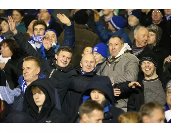 Brighton and Hove Albion Fans at Craven Cottage during Fulham Match, December 2014