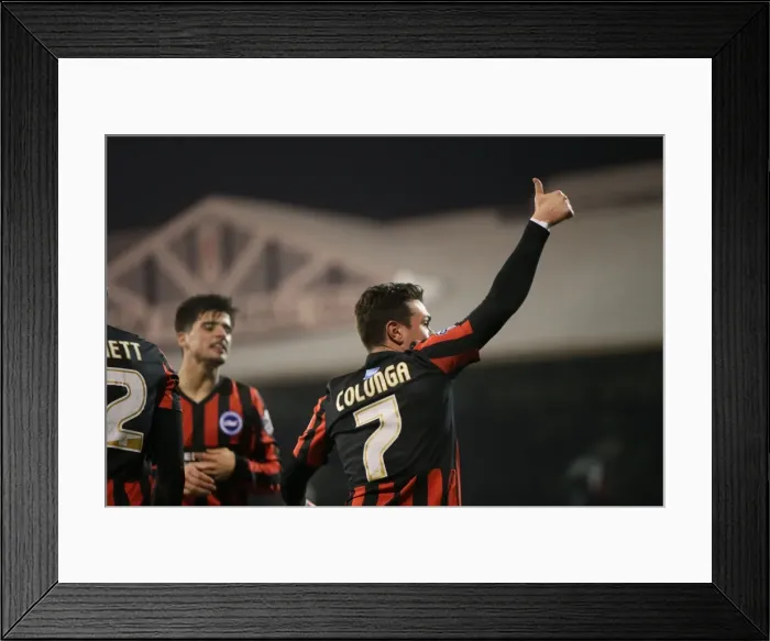 Framed Print : Colunga's Strike and Celebration: Fulham vs. Brighton and Hove Albion, Craven Cottage (December 2014) Framed Print : Colunga's Strike and Celebration: Fulham vs. Brighton and Hove Albion, Craven Cottage (December 2014)