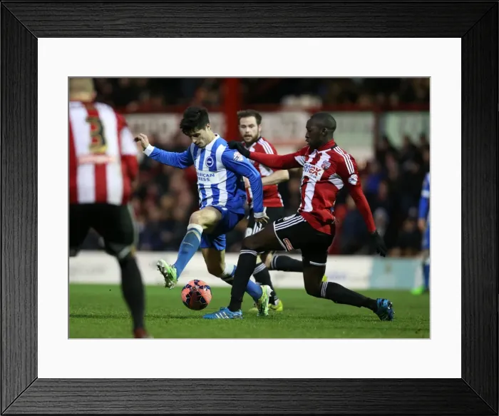 Framed Print : Joao Teixeira in Action: FA Cup Clash between Brentford and Brighton & Hove Albion (03JAN15) Framed Print : Joao Teixeira in Action: FA Cup Clash between Brentford and Brighton & Hove Albion (03JAN15)