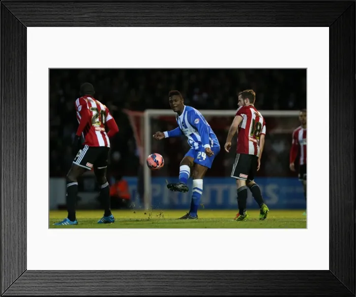 Framed Print : Brighton's Rohan Ince in FA Cup Action: Brentford vs Brighton and Hove Albion (03JAN15)
