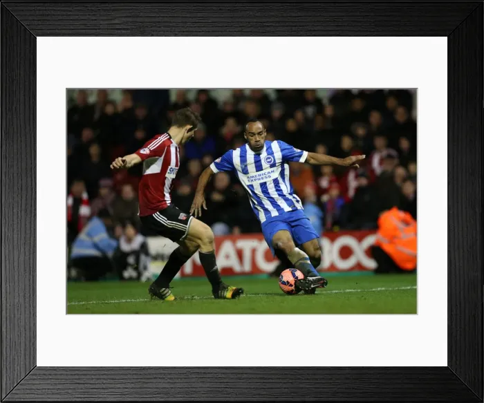 Framed Print : Brighton and Hove Albion's Chris O'Grady Scores the Decisive Second Goal in FA Cup Match against Brentford (January 2015) Framed Print : Brighton and Hove Albion's Chris O'Grady Scores the Decisive Second Goal in FA Cup Match against Brentford (January 2015)