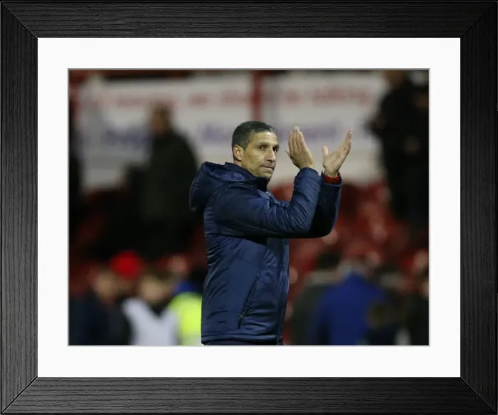 Framed Print : Chris Hughton Guides Brighton and Hove Albion in FA Cup Battle at Brentford (03JAN15) Framed Print : Chris Hughton Guides Brighton and Hove Albion in FA Cup Battle at Brentford (03JAN15)