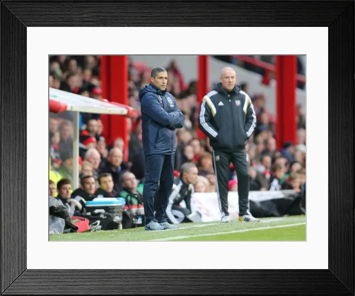 Framed Print : Chris Hughton Leads Brighton & Hove Albion in FA Cup Clash against Brentford (03JAN15)