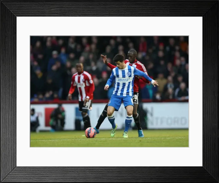 Framed Print : Joao Teixeira in Action: Brighton and Hove Albion vs. Brentford, FA Cup 3rd Round (Brentford 03JAN15) Framed Print : Joao Teixeira in Action: Brighton and Hove Albion vs. Brentford, FA Cup 3rd Round (Brentford 03JAN15)