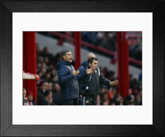 Framed Print : Chris Hughton Guides Brighton and Hove Albion in FA Cup Battle against Brentford (03.01.15) Framed Print : Chris Hughton Guides Brighton and Hove Albion in FA Cup Battle against Brentford (03.01.15)