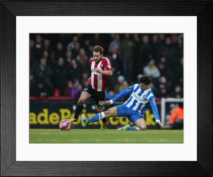 Framed Print : Joao Teixeira in Action: FA Cup 3rd Round Clash between Brentford and Brighton & Hove Albion (3 Jan 2015) Framed Print : Joao Teixeira in Action: FA Cup 3rd Round Clash between Brentford and Brighton & Hove Albion (3 Jan 2015)