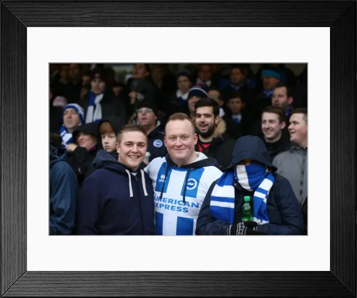 Framed Print : Brighton and Hove Albion FA Cup Fans at Griffin Park (03JAN15) Framed Print : Brighton and Hove Albion FA Cup Fans at Griffin Park (03JAN15)