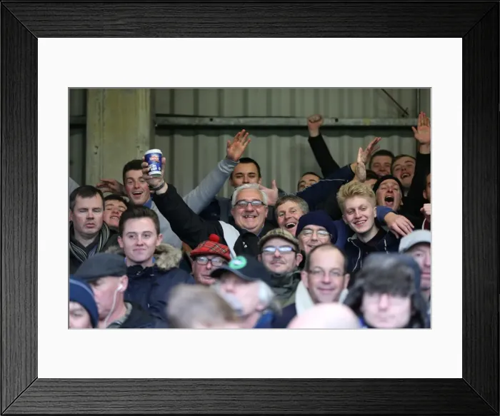 Framed Print : Brighton and Hove Albion FA Cup Fans at Griffin Park (03JAN15) Framed Print : Brighton and Hove Albion FA Cup Fans at Griffin Park (03JAN15)
