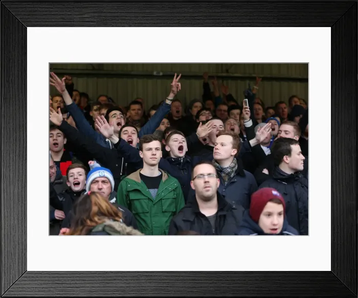 Framed Print : Brighton and Hove Albion FA Cup Fans at Griffin Park (2015) Framed Print : Brighton and Hove Albion FA Cup Fans at Griffin Park (2015)